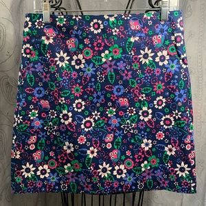 Talbots Sporty Mini Pencil Skirt Lined Bright Floral with Pockets NWT